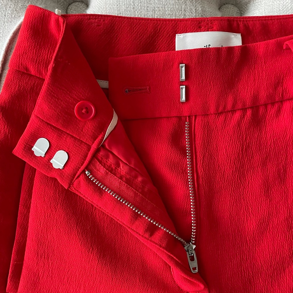 Aritzia Babaton Wildred japanese crepe tie front jallada pant - red size 00 - Picture 7 of 11